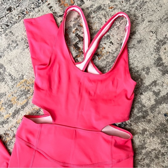 FREE PEOPLE MOVEMENT Back It Up Onesie Hot‎ Pink NWOT Size S Open Back Athletic - Picture 4 of 12